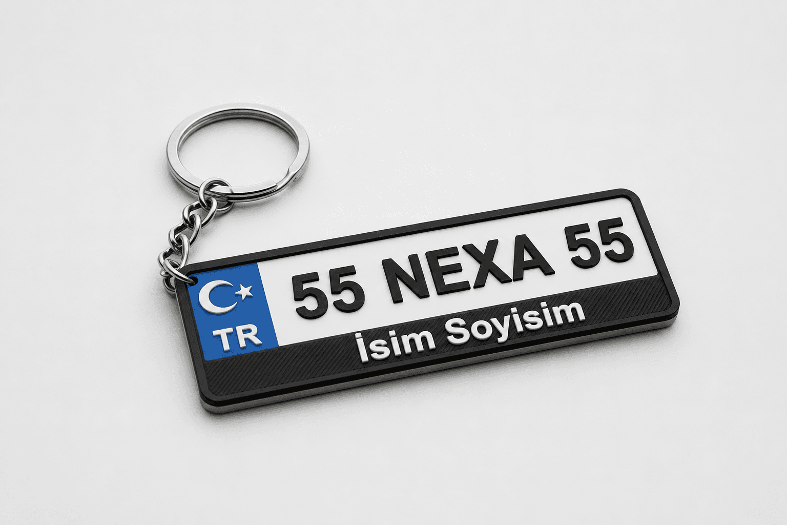 Kişiye Özel 3D Kabartmalı Plaka Anahtarlık