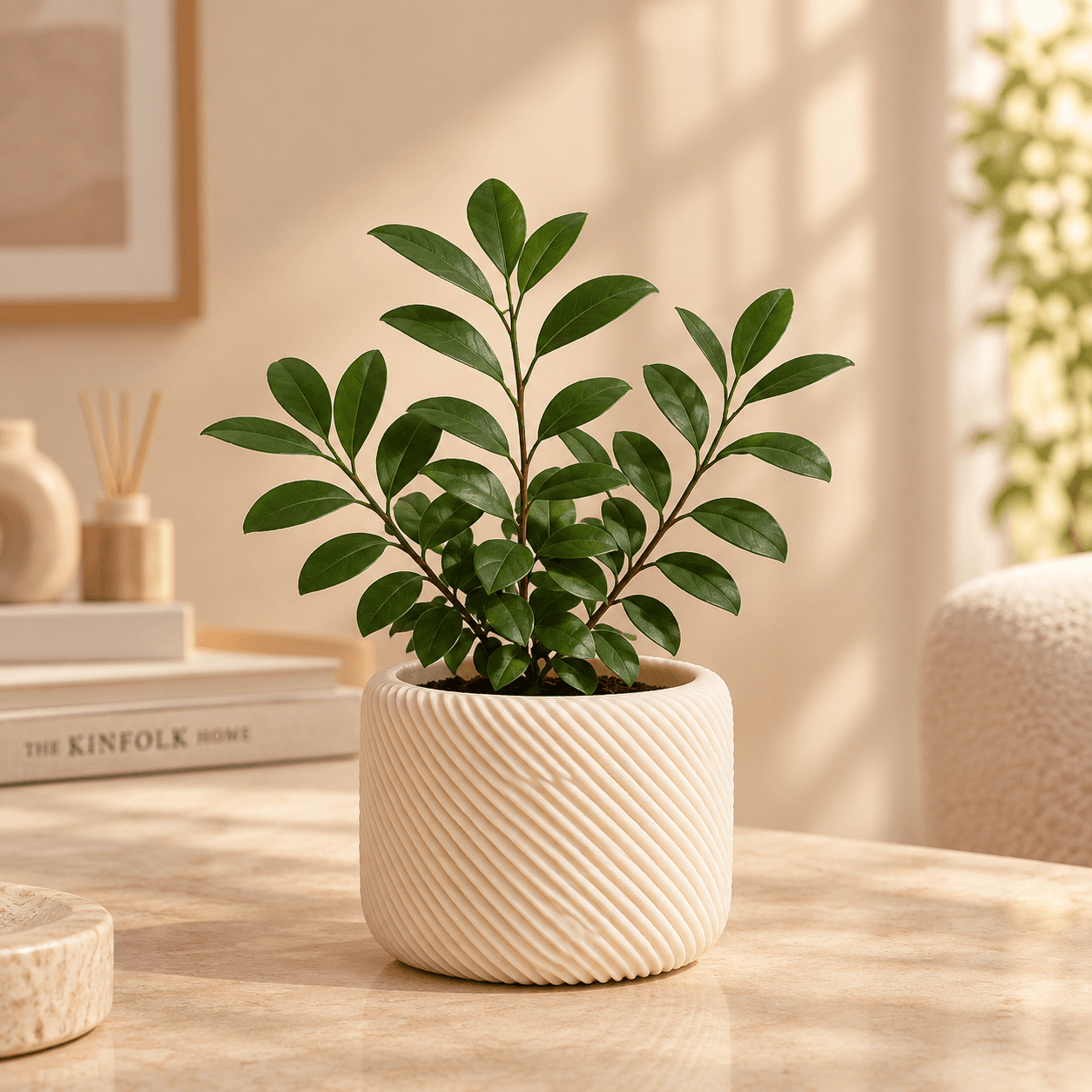 Modern Dekoratif Saksı & Sukulent Kabı - Çapraz Dokulu (9.5 cm) - 1