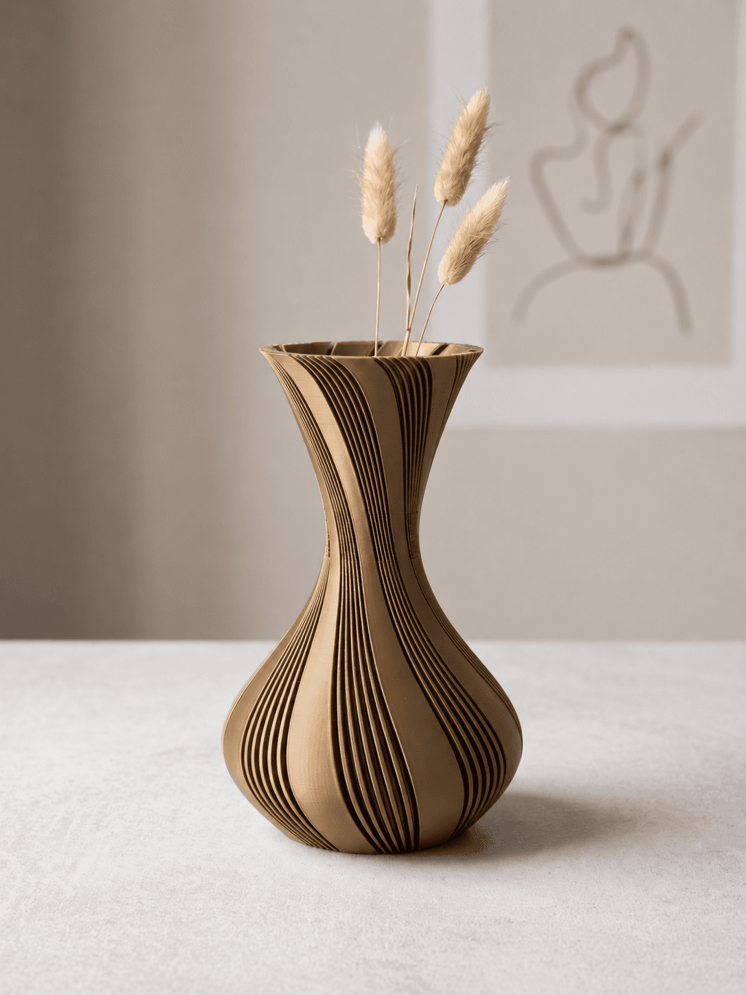 Modern Spiral Tasarım 3D Vazo